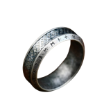 Nordic Viking letters fashion simple titanium steel ring