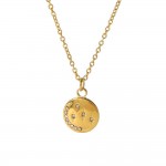 French retro personality fashion design 18K gold stainless steel lava pattern inlaid zircon pendant high-end necklace