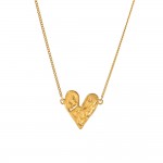 European and American light luxury style love necklace 18K gold stainless steel sun moon serpentine clavicle chain high-end necklace