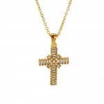 European and American exaggerated niche all-match diamond cross pendant necklace