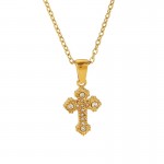 European and American exaggerated niche all-match diamond cross pendant necklace