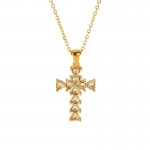 European and American exaggerated niche all-match diamond cross pendant necklace