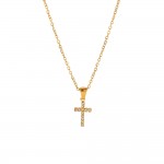 European and American exaggerated niche all-match diamond cross pendant necklace