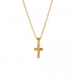 European and American exaggerated niche all-match diamond cross pendant necklace