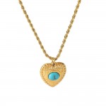 French retro twist chain star and moon pendant 18K gold stainless steel niche high-end necklace