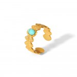 Turquoise titanium steel ring