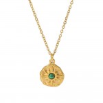 European and American INS STYLE personality FASHION necklace 18K GOLD stainless steel SUN hammer pendant