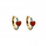 ins light luxury niche red love dripping oil circle earrings summer women's high-end sense of simple fashion temperament earrings