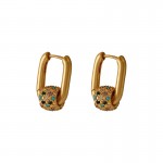 European and American ins new exquisite retro colored diamond earrings