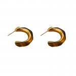 European and American new retro Maillard c-shaped acrylic earrings