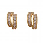 European and American fashion light luxury inlaid zircon c-shaped earrings women's simple and versatile design sense exquisite retro 925 silver needle earrings