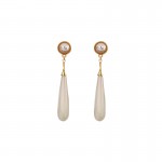 French retro elegant Australian white drop pearl earrings