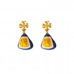 European and American new retro vintage dripping oil summer earrings female niche design personality middle-aged earrings high-end sense